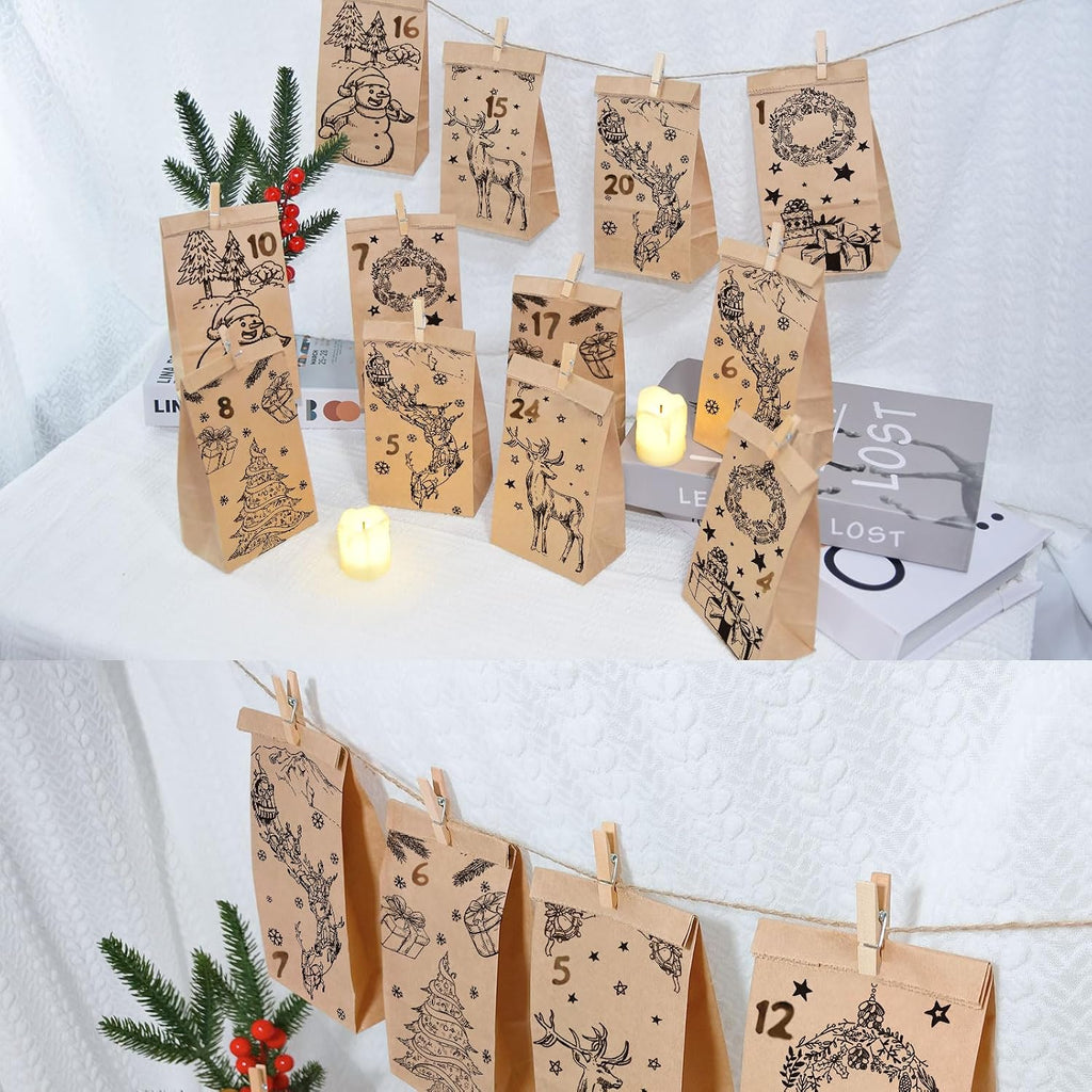 Calendrier de l'Avent à remplir AUXHCYL 24 sachets papier