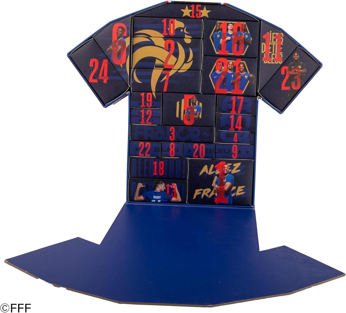 Calendrier de l'Avent Équipe de France Deluxe Cinereplicas – boîte maillot