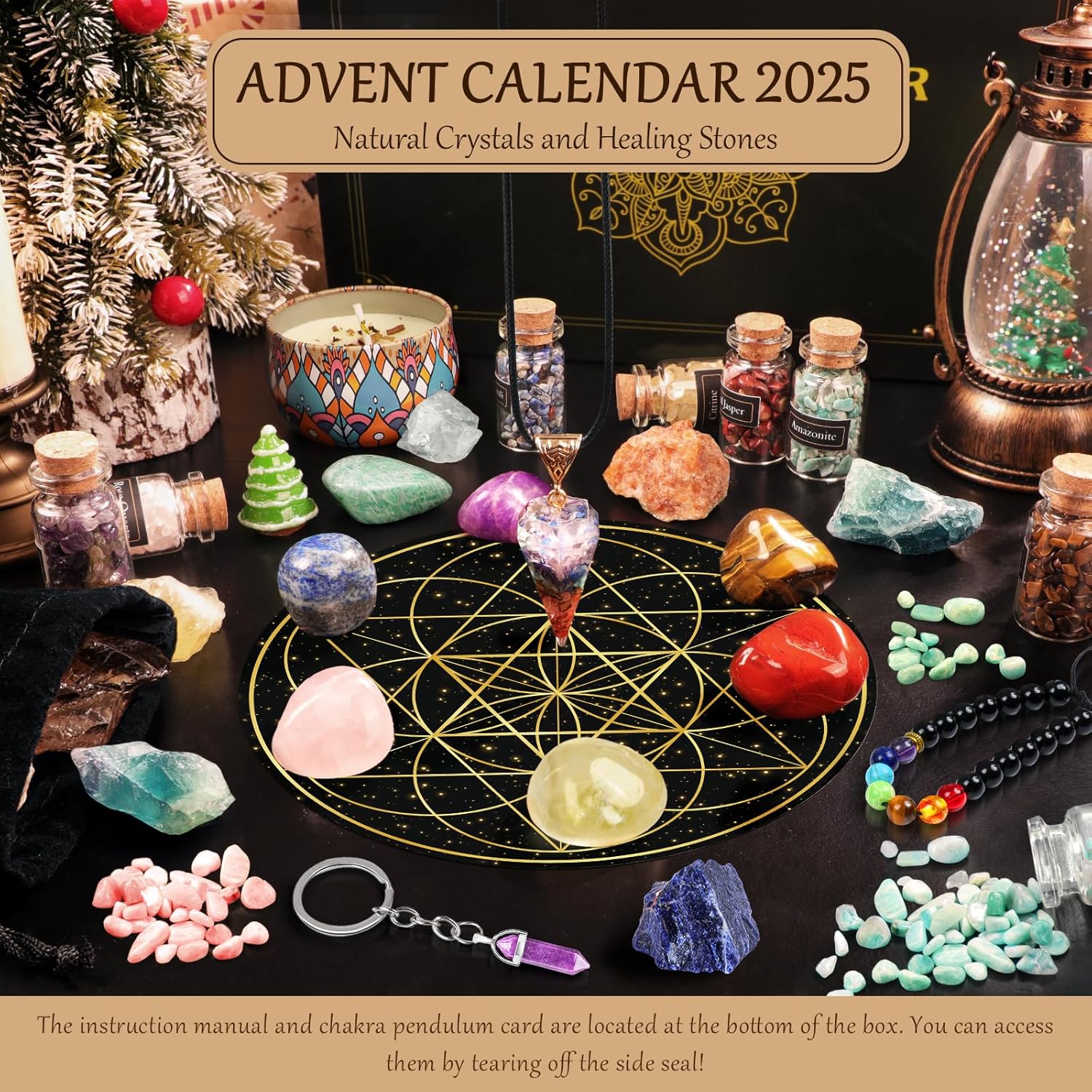 Calendrier de l’Avent pierres précieuses & cristaux 2025