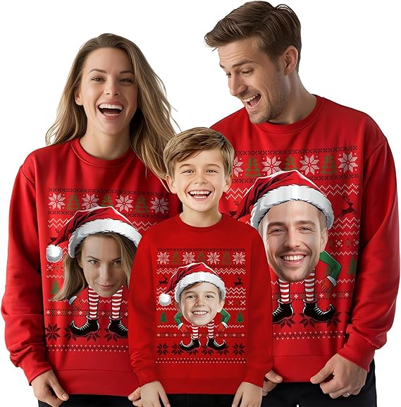 Pull de Noël personnalisé avec photo