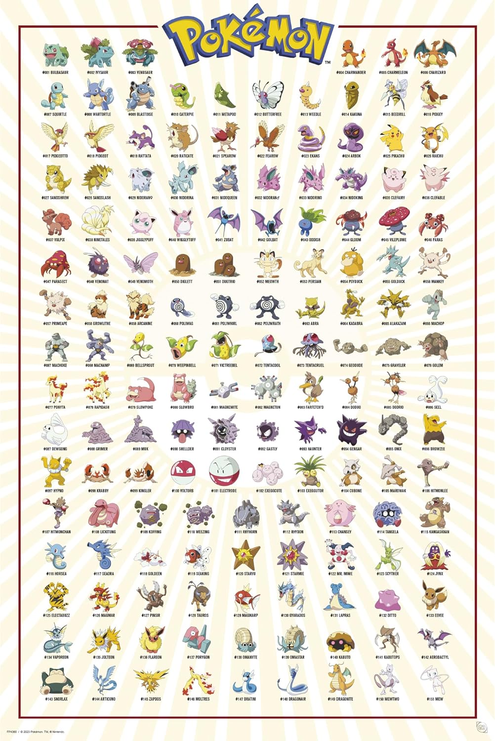 Poster Pokémon Kanto 151