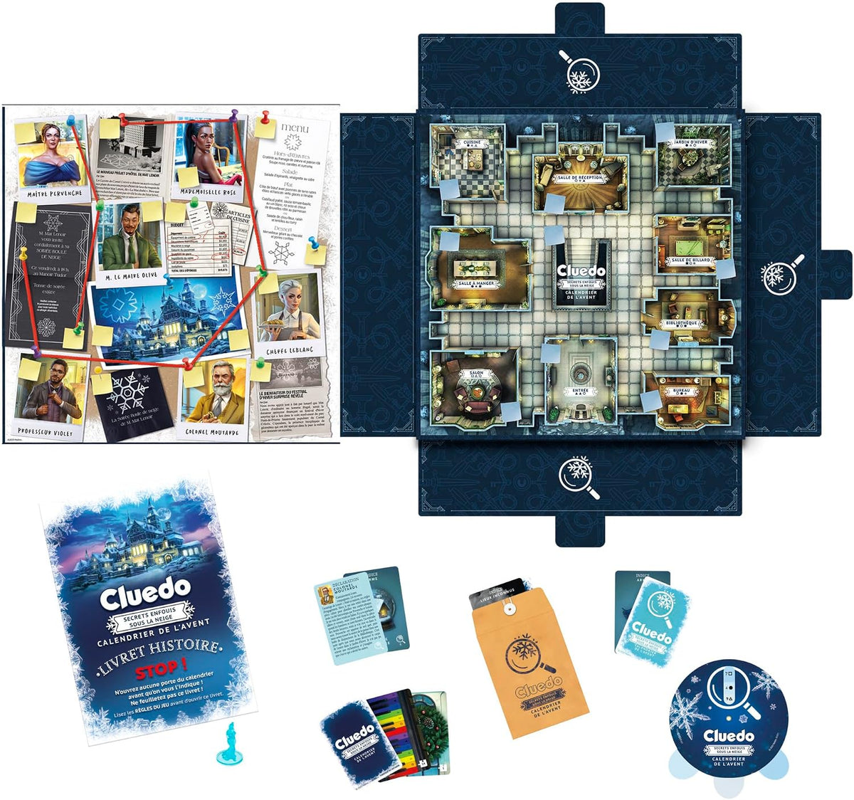 Calendrier de l'Avent Cluedo Secrets enfouis sous la neige