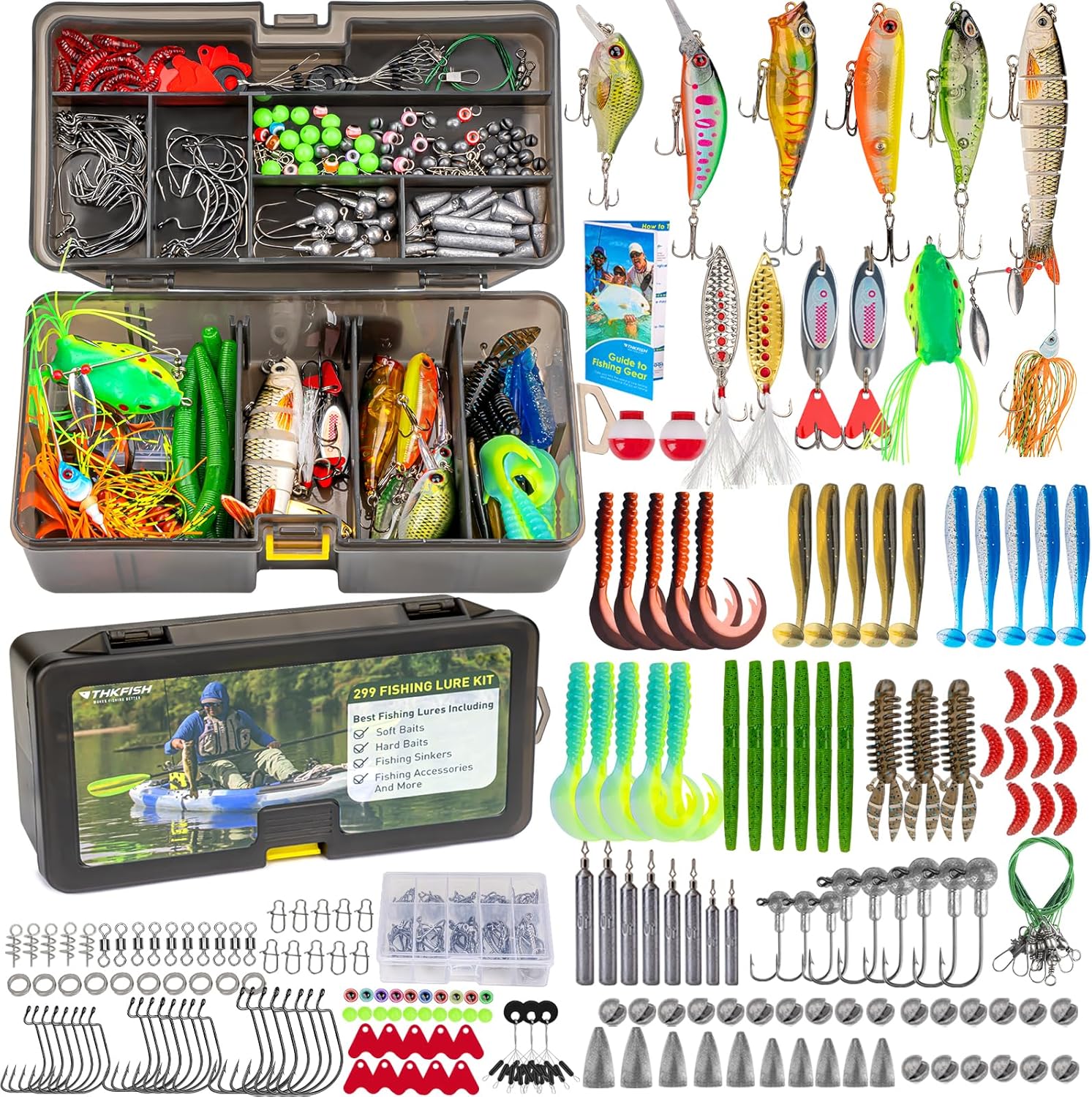 Kit de leurres de pêche assortis avec boîte THKFISH