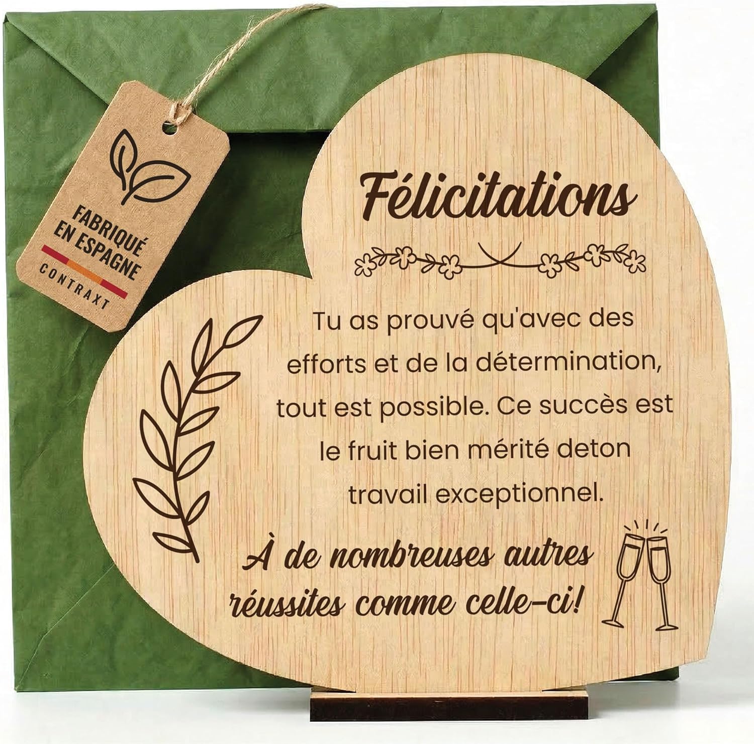 Carte de félicitations en bois (diplôme)