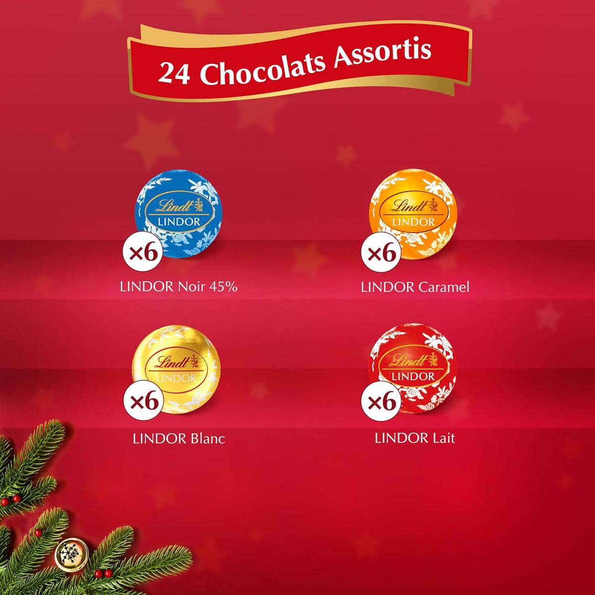 Calendrier de l'Avent Lindt LINDOR assorti 109 g