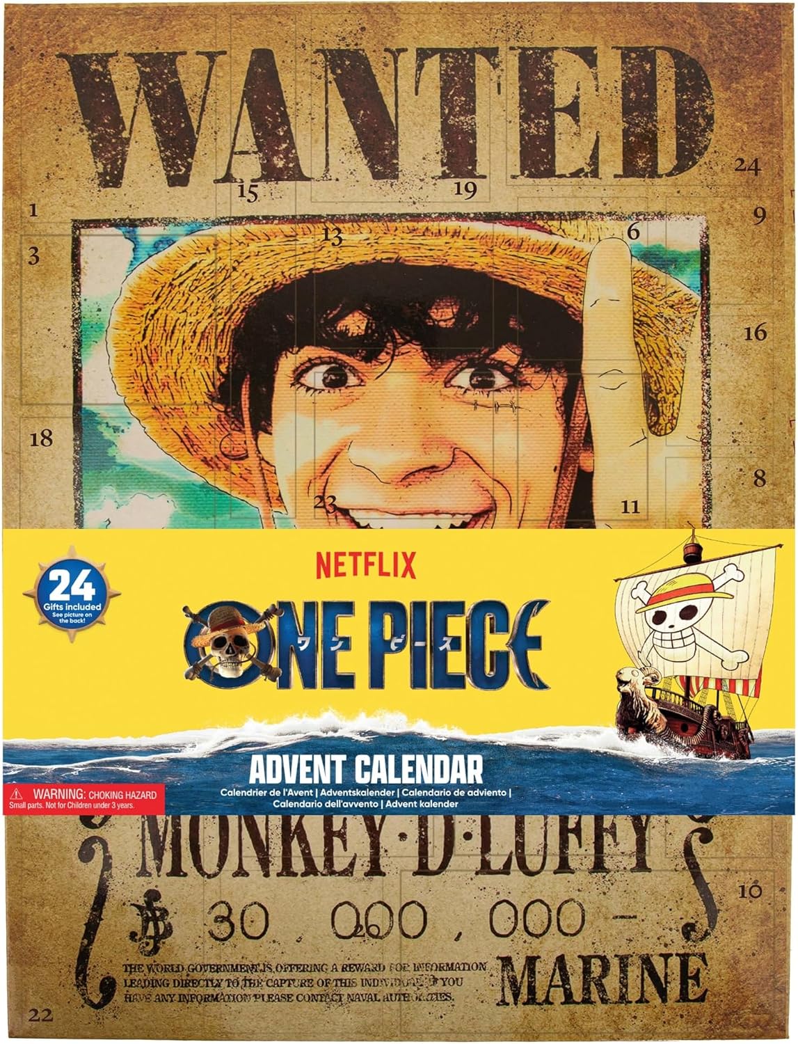 Calendrier de l'Avent One Piece Wanted vue de face