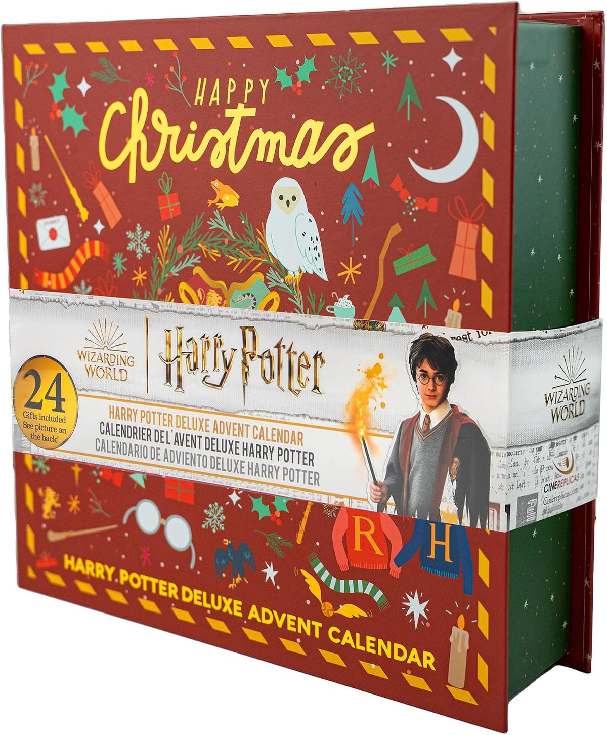 Calendrier de l'Avent Harry Potter Deluxe Cinereplicas, coffret rouge Happy Christmas
