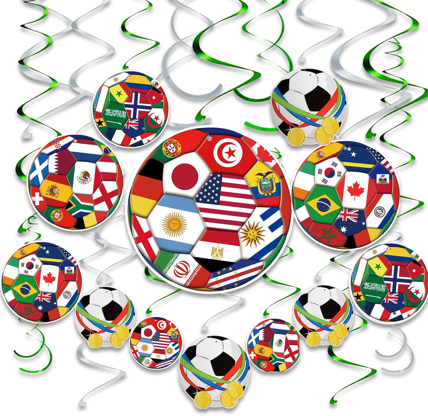 Guirlandes spiralées football (24 pièces)