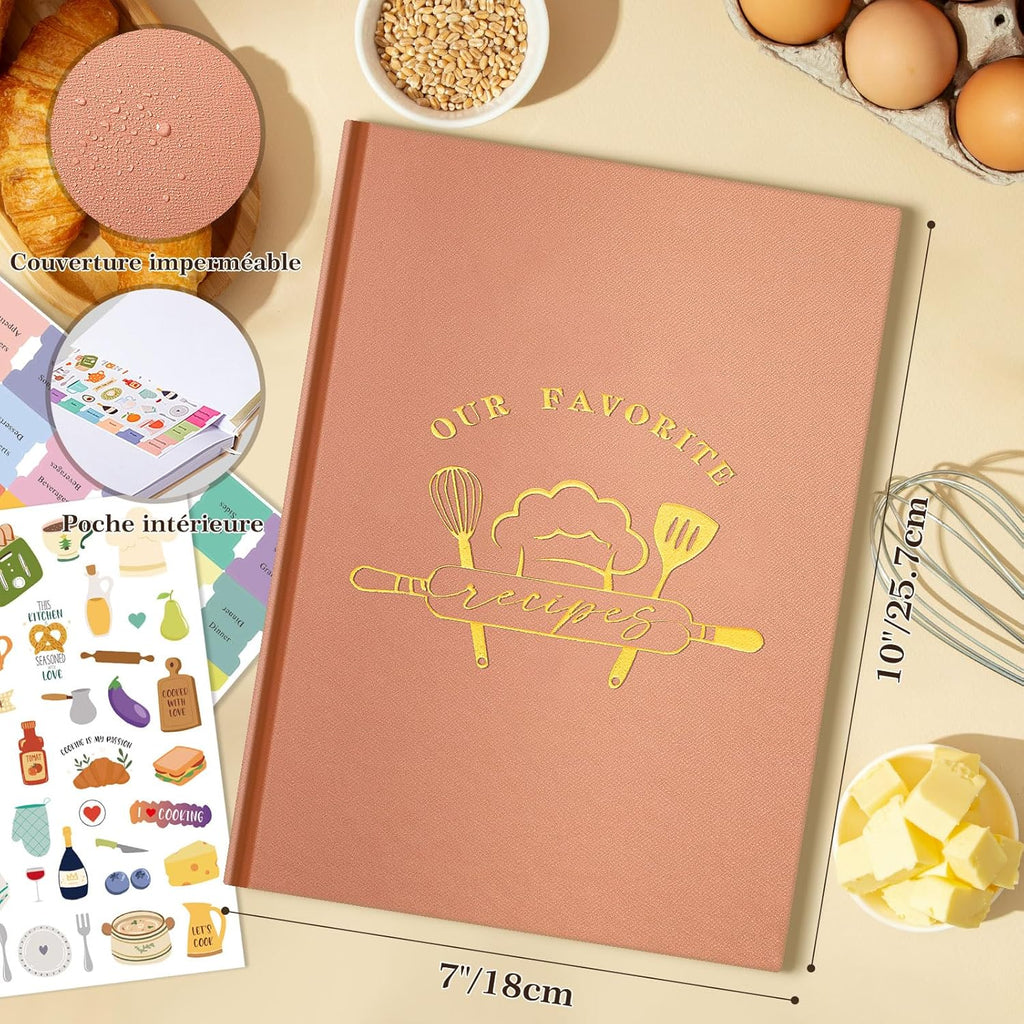 Journal de recettes à remplir – Carnet de recettes vierge élégant et pratique Maison Cadeau