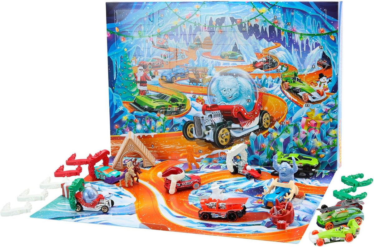 Contenu du calendrier de l'Avent Hot Wheels 2026