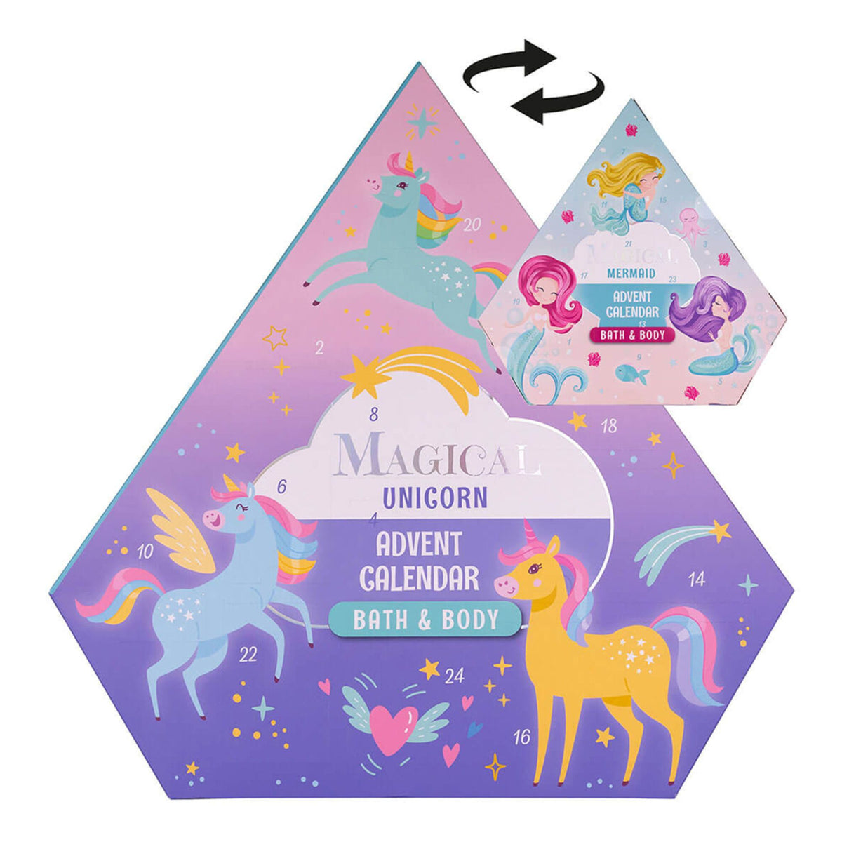 Calendrier de l'Avent Licorne et Sirène double face