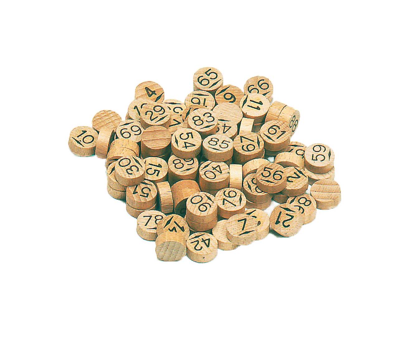 90 pions de loto beige