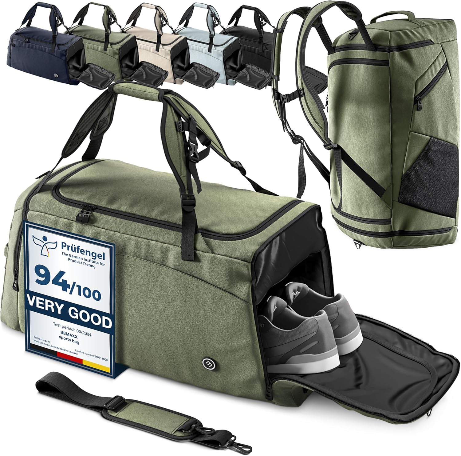 Sac de sport avec compartiment chaussures 40-60 L