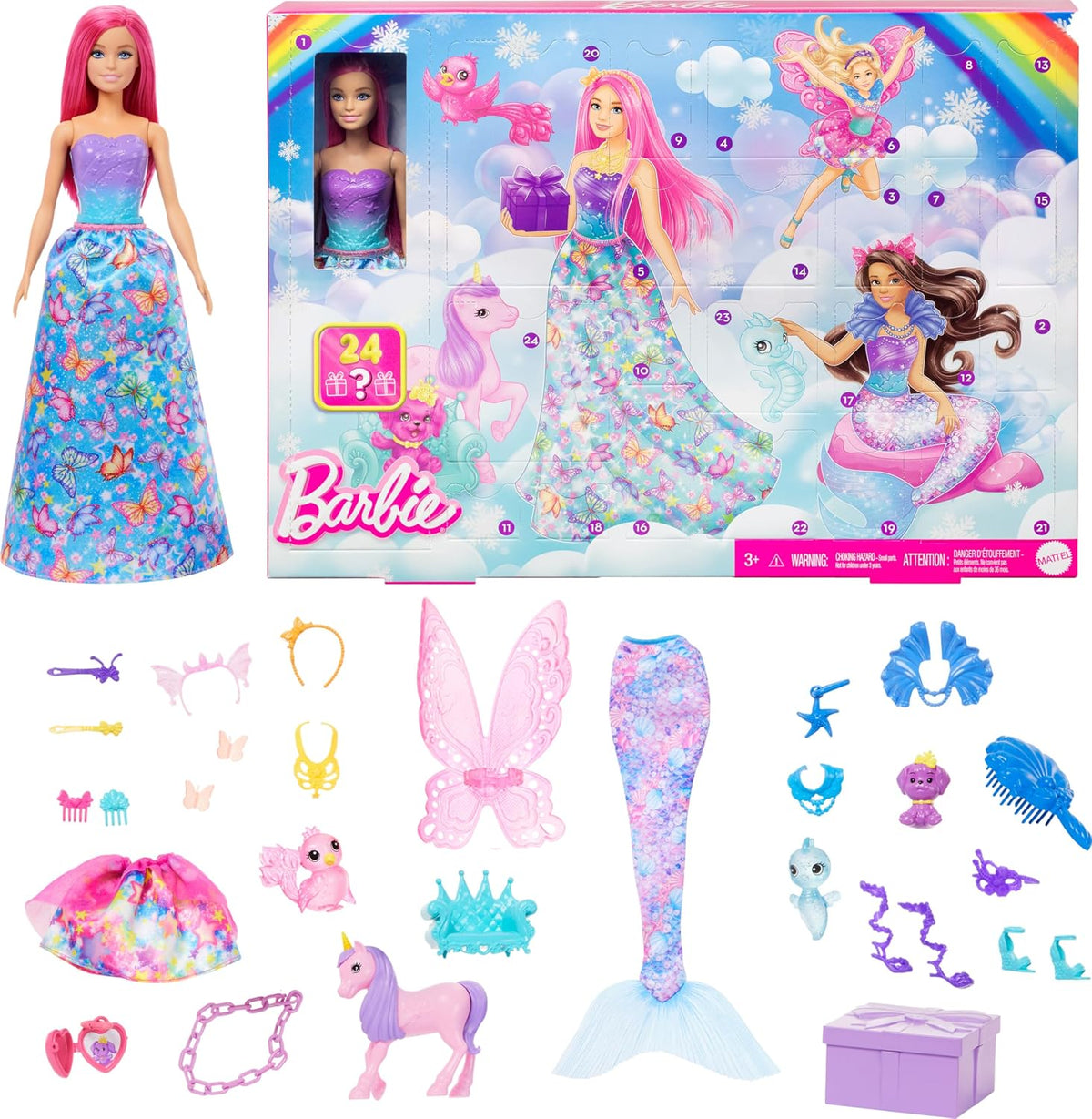 Calendrier de l'Avent Barbie Dreamtopia HRG90 poupée sirène fée