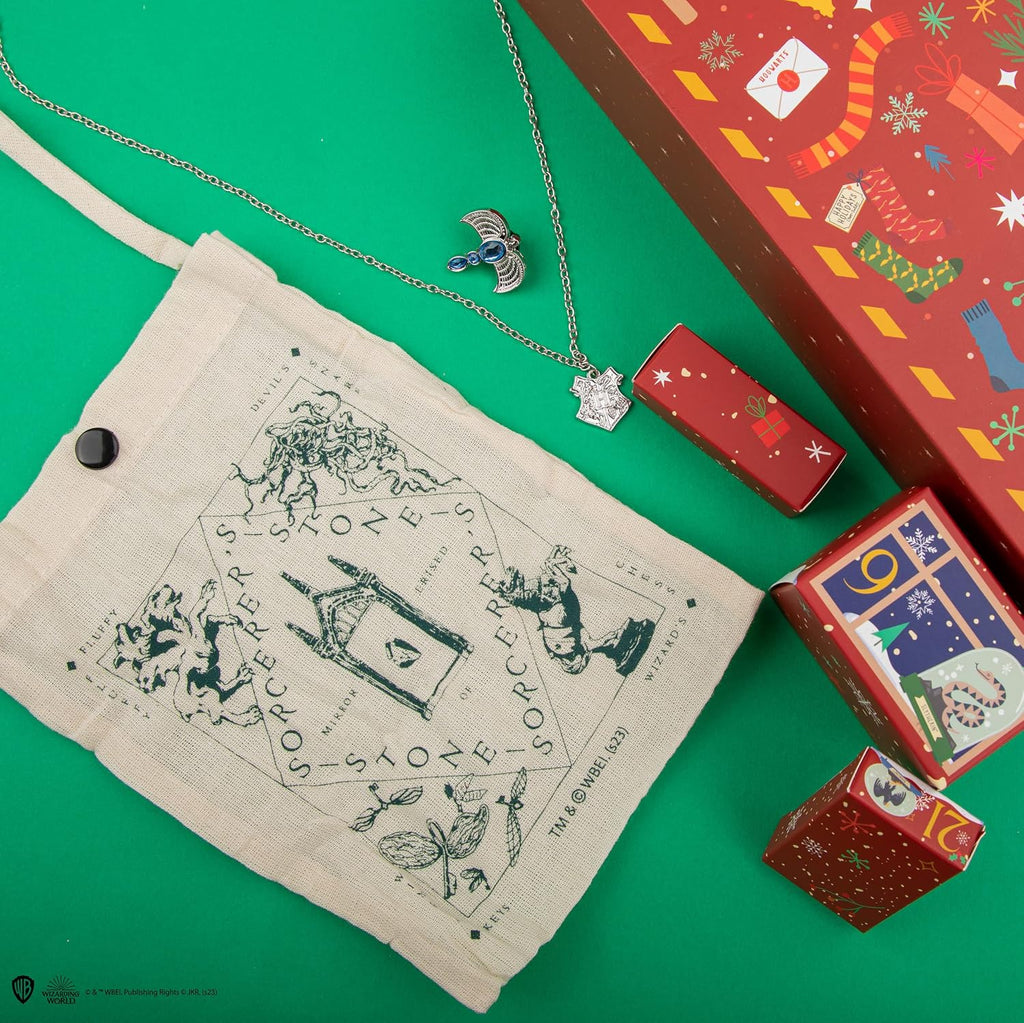 Pochette et collier du calendrier de l'Avent Harry Potter Deluxe