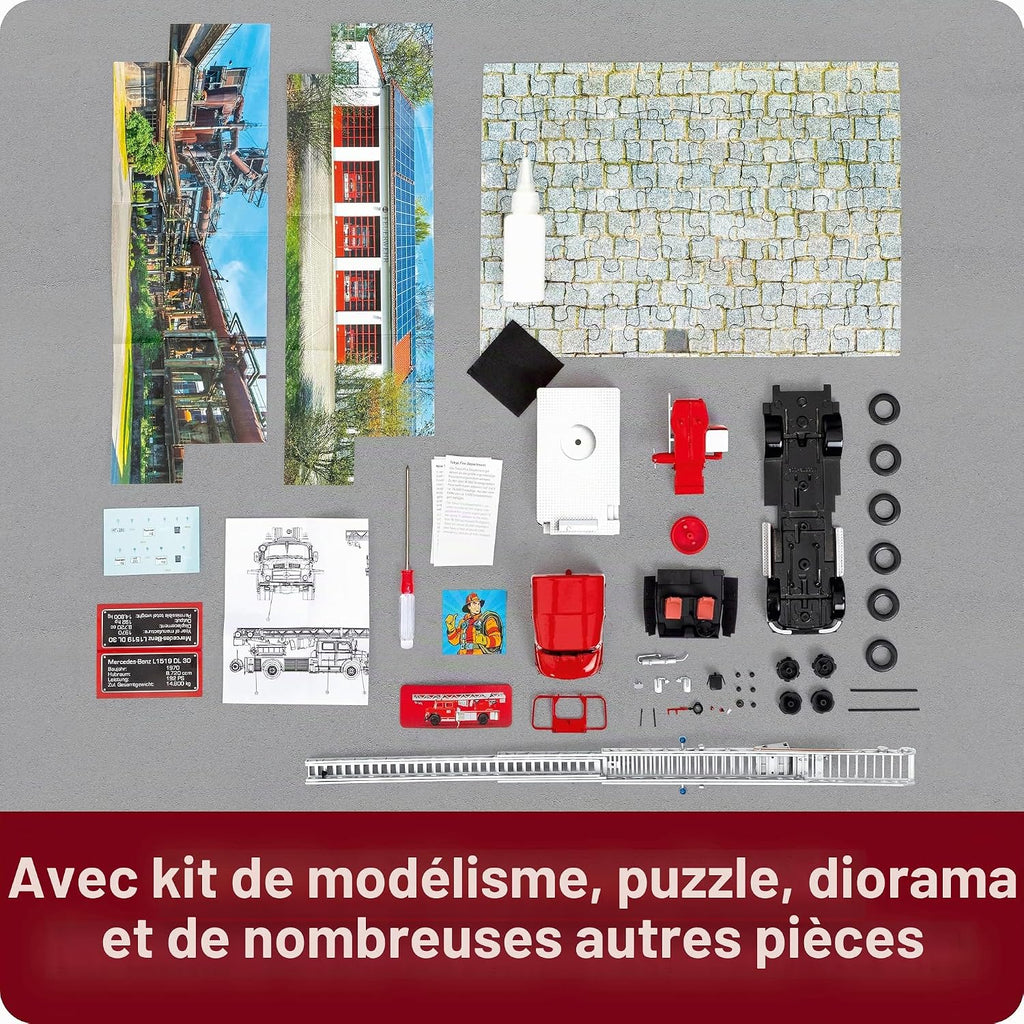Calendrier de l’Avent Franzis Pompiers : cases et diorama