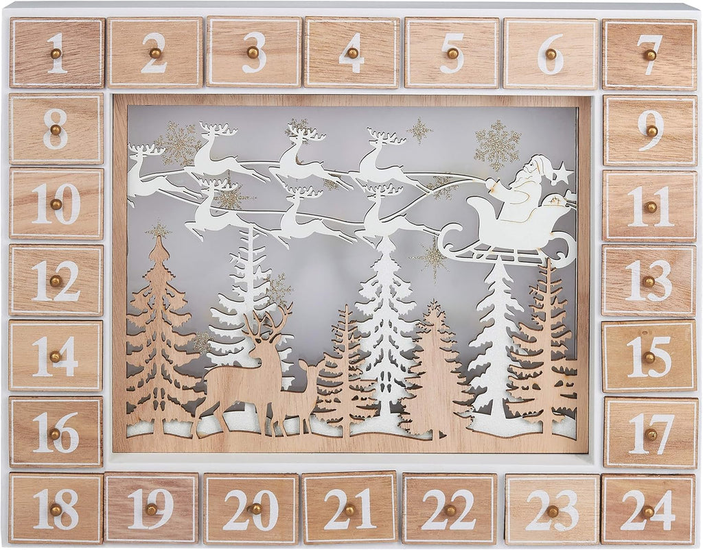 Calendrier de l'Avent en bois avec LED