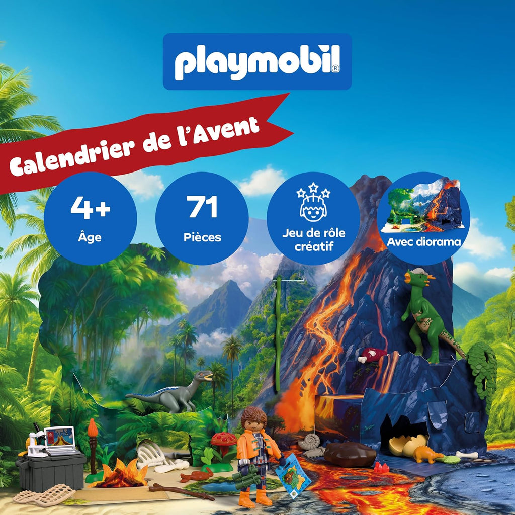 Calendrier de l'Avent Playmobil Dinosaures 72225 : 71 pièces dès 4 ans