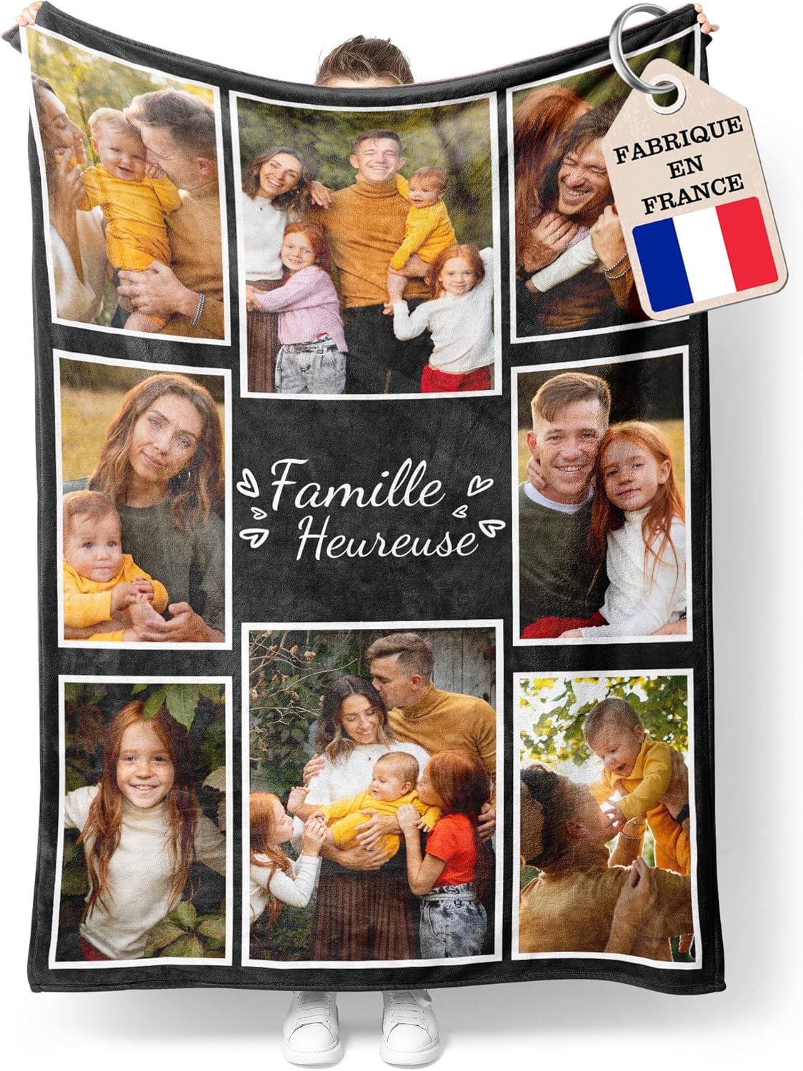 Plaid personnalisé avec photo et texte