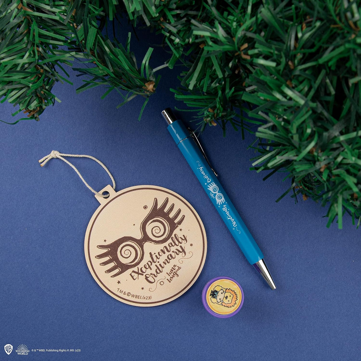 Décoration de sapin, stylo et tampon Luna Lovegood