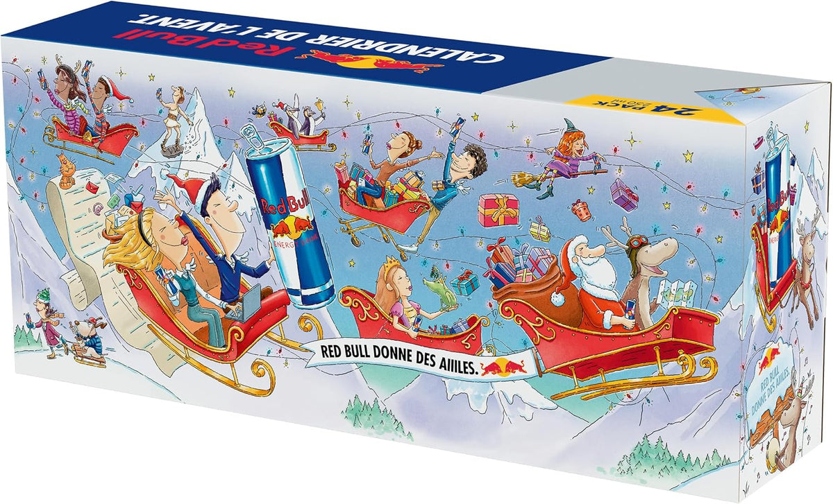 Coffret illustré du calendrier de l'Avent Red Bull 2026