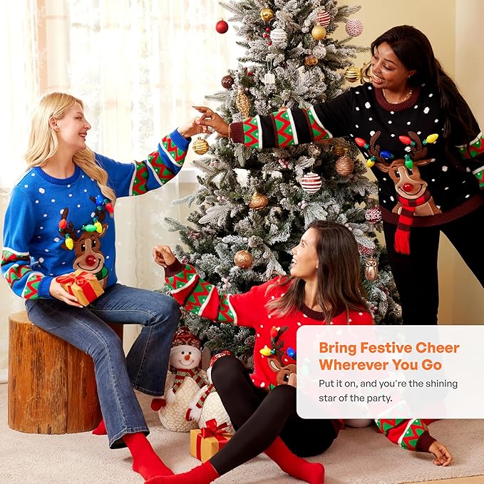 Pull de noël femme LED