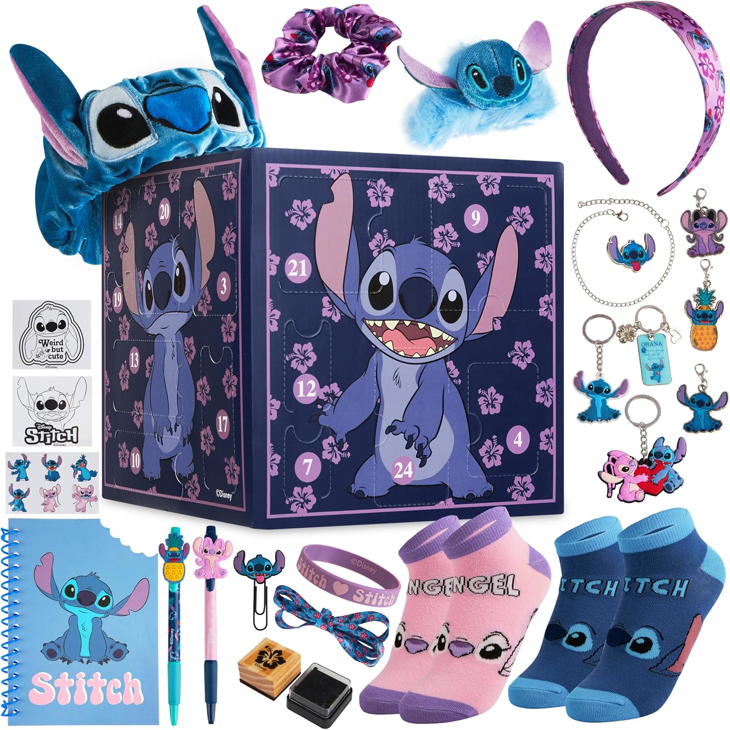 Calendrier de l’Avent Stitch 2025 – Papeterie & Accessoires Kawaii - Disney