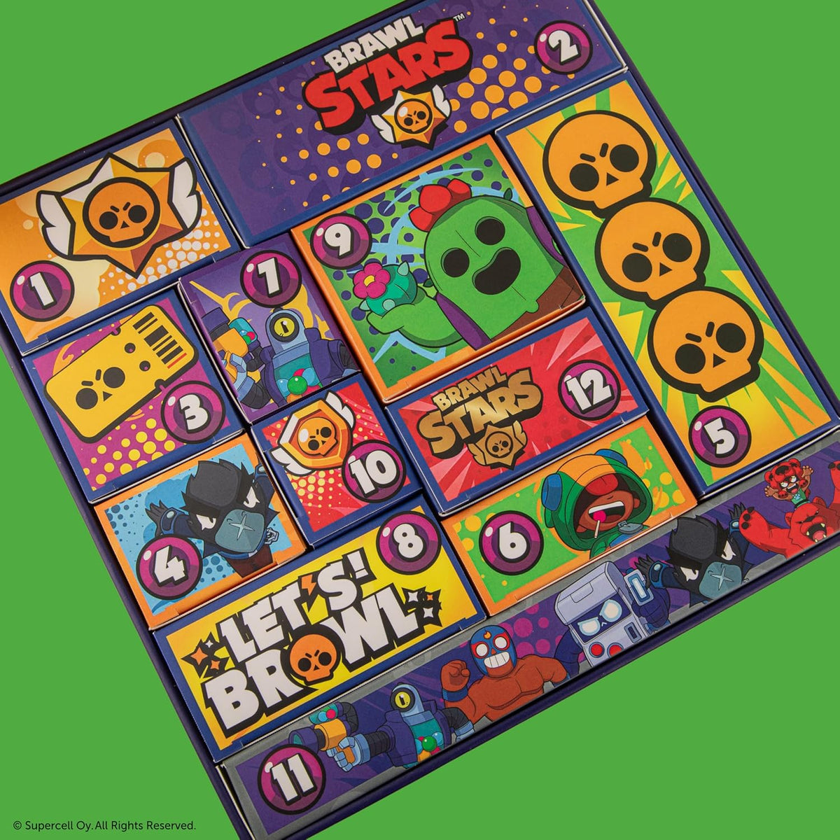 Cases numérotées du calendrier de l’Avent Brawl Stars
