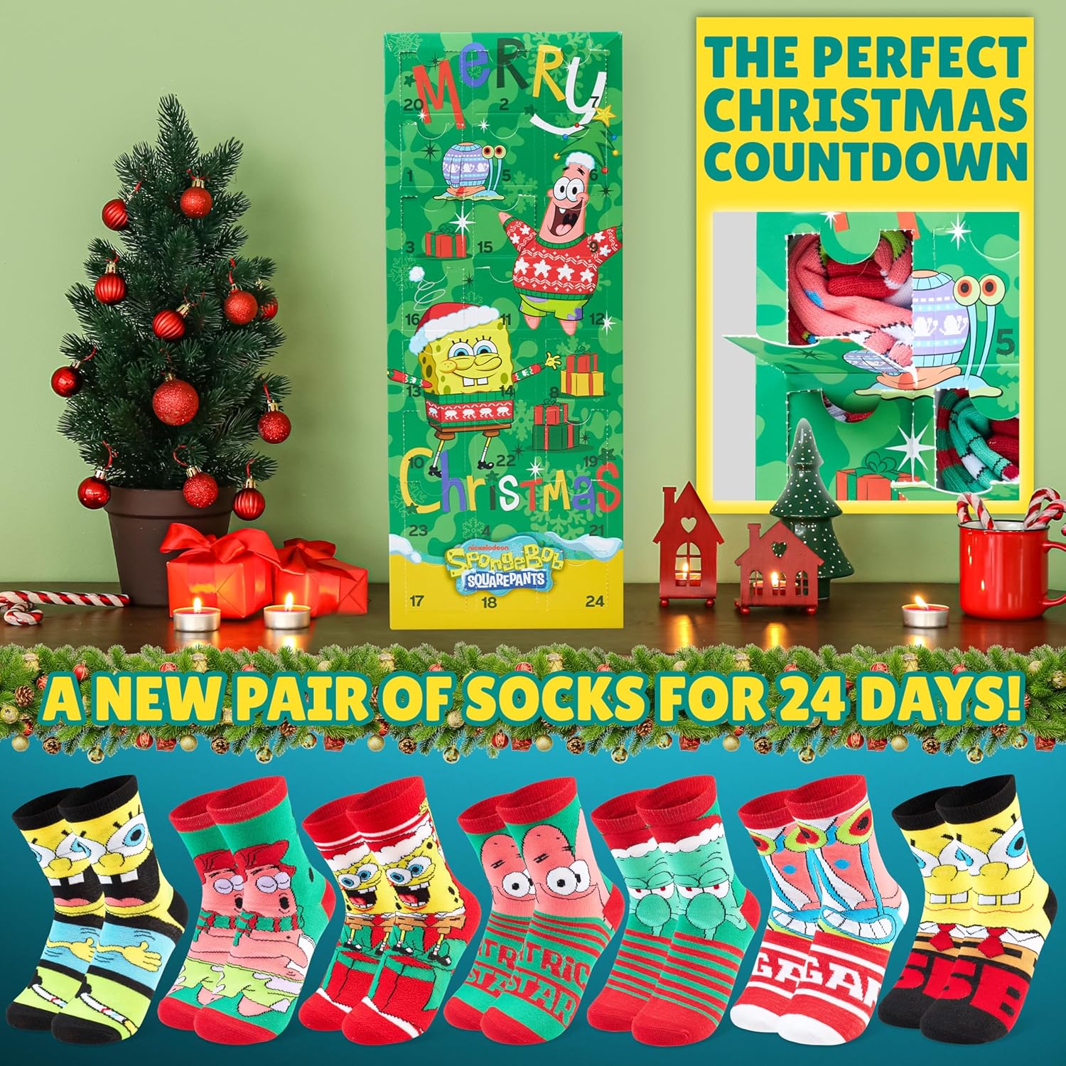 Calendrier de l’Avent Bob l’éponge avec chaussettes