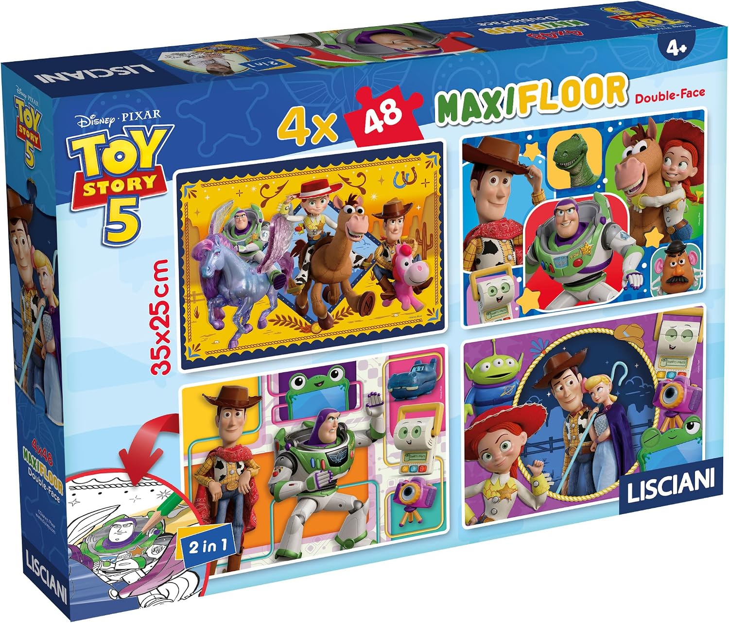 Lisciani Toy Story — Puzzle 4×48 pièces double face (dès 4 ans)