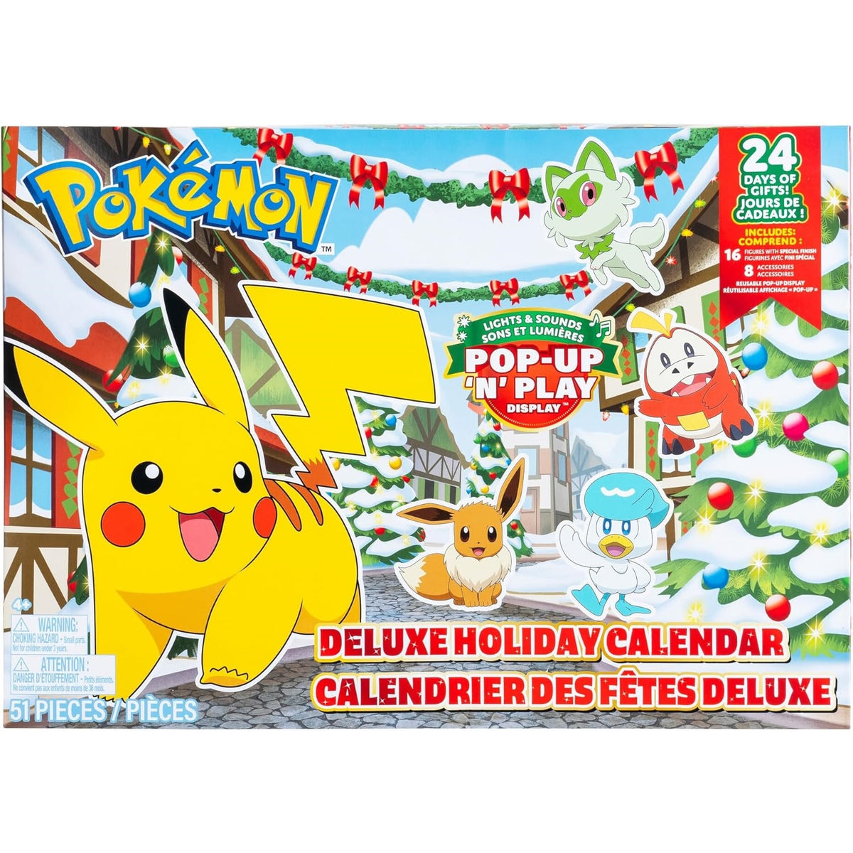 Calendrier de l'Avent Pokémon de luxe 16 figurines de bataille et 8 accessoires