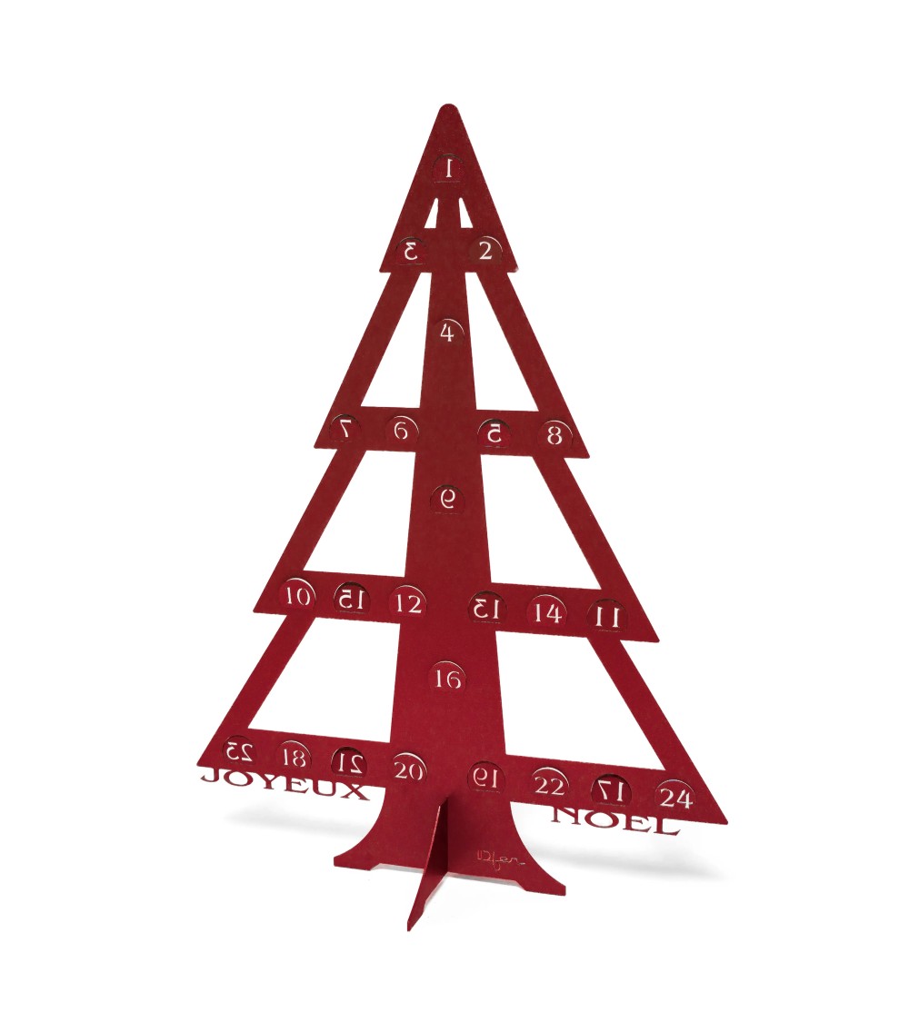 Calendrier de l'Avent sapin en métal IDfer avec pochons en tissu
