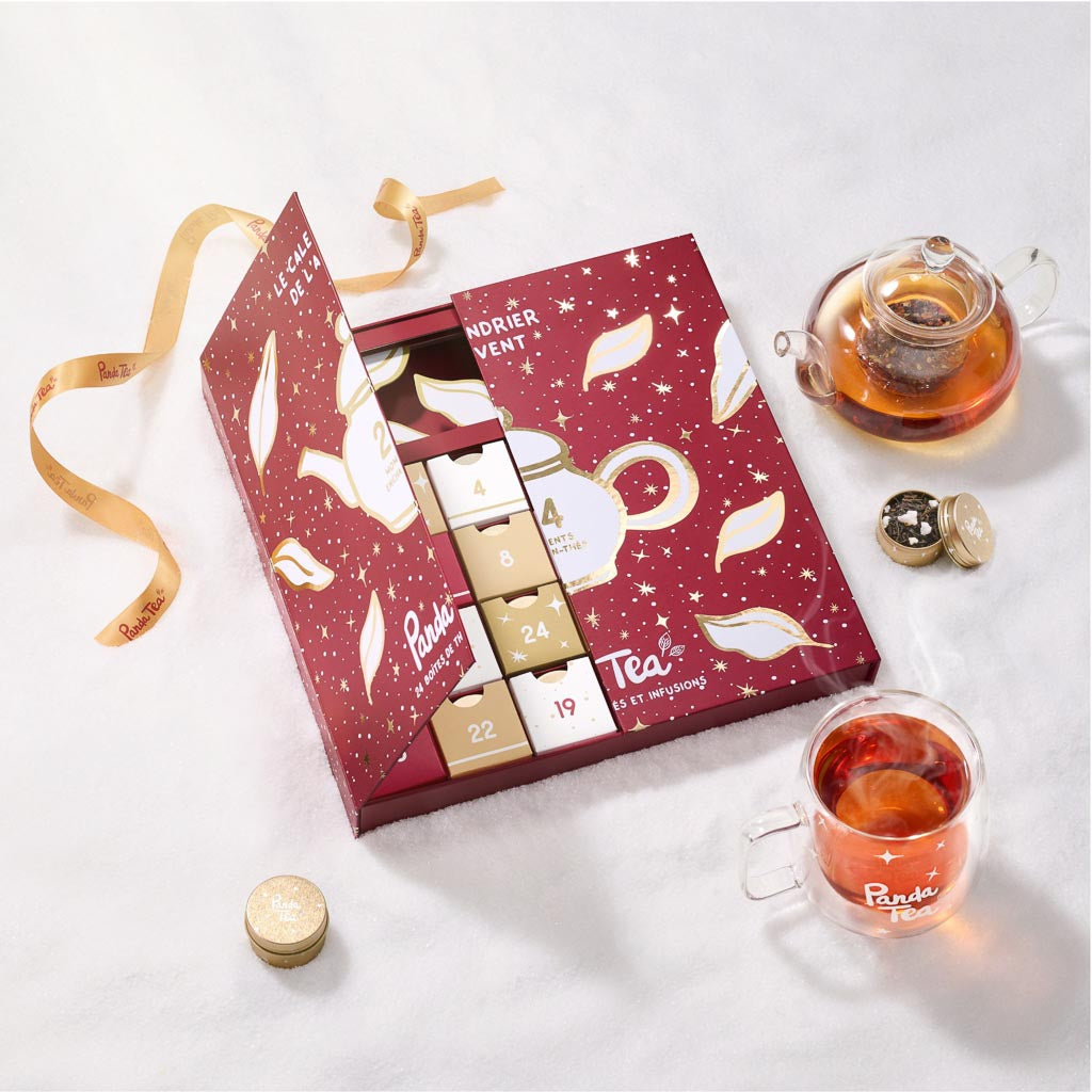 Calendrier de l'Avent Panda Tea vrac – 24 boîtes de thés & infusions