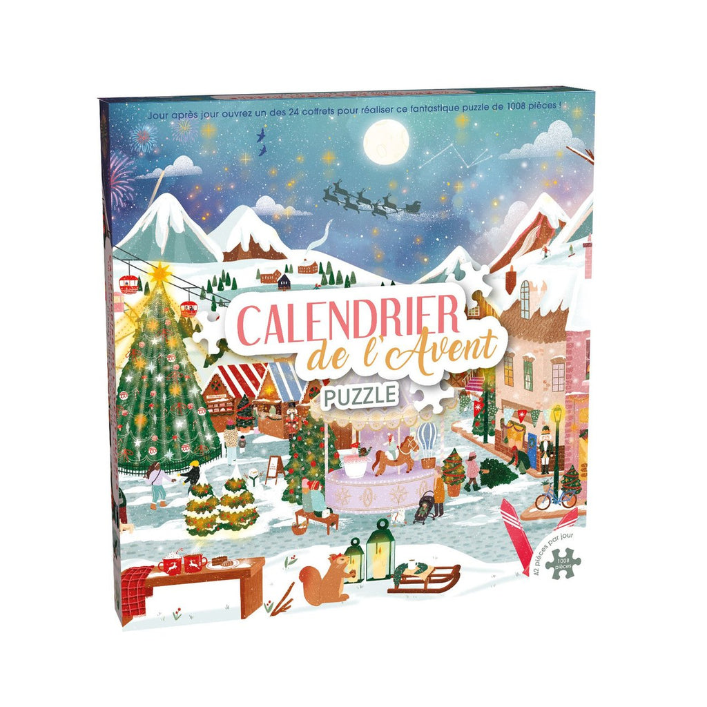 Calendrier de l'Avent Puzzle Village de Noël Wilson Jeux – 1008 pièces – photo 1