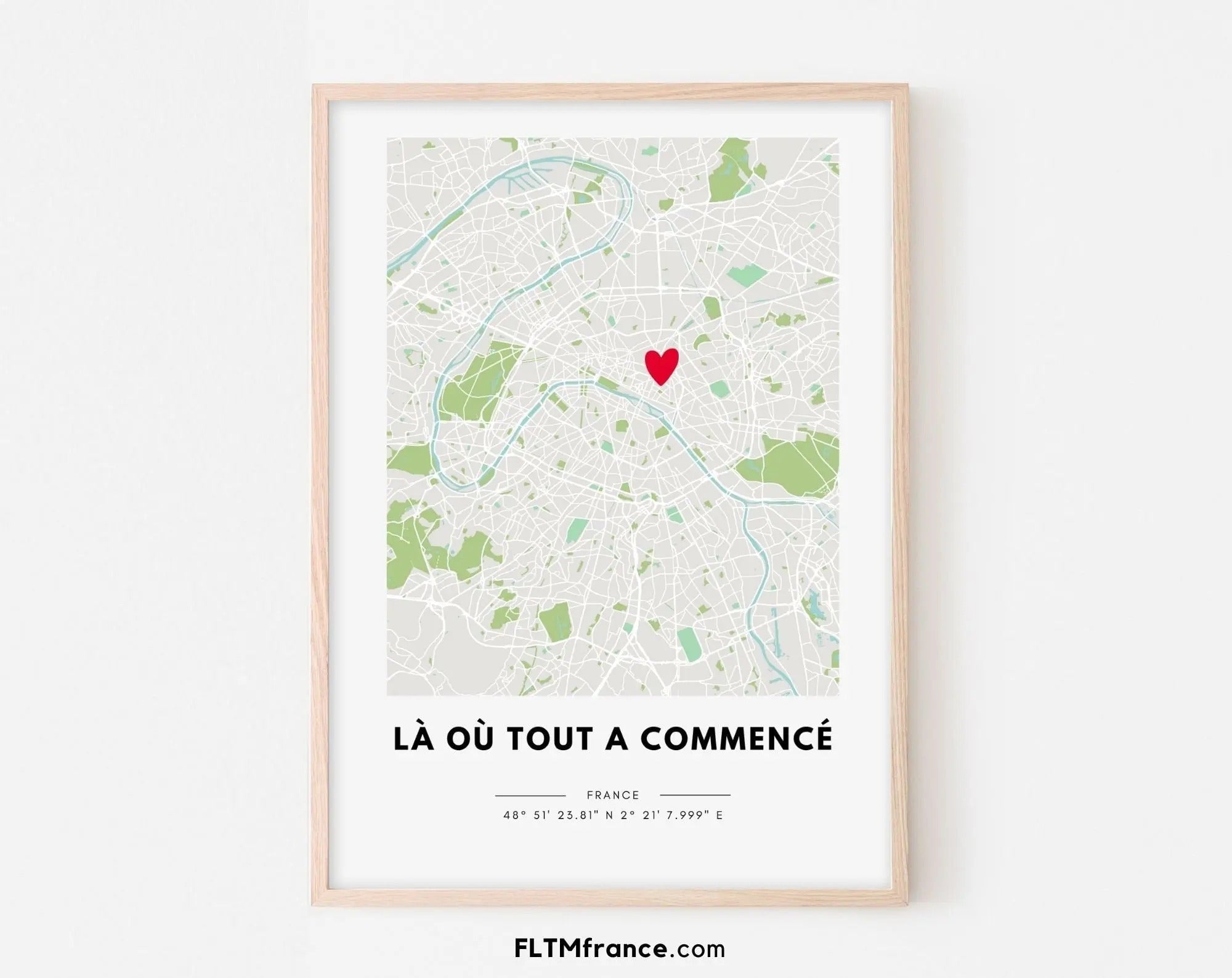 Affiche personnalisée « Là où tout a commencé » – Carte de ville + date