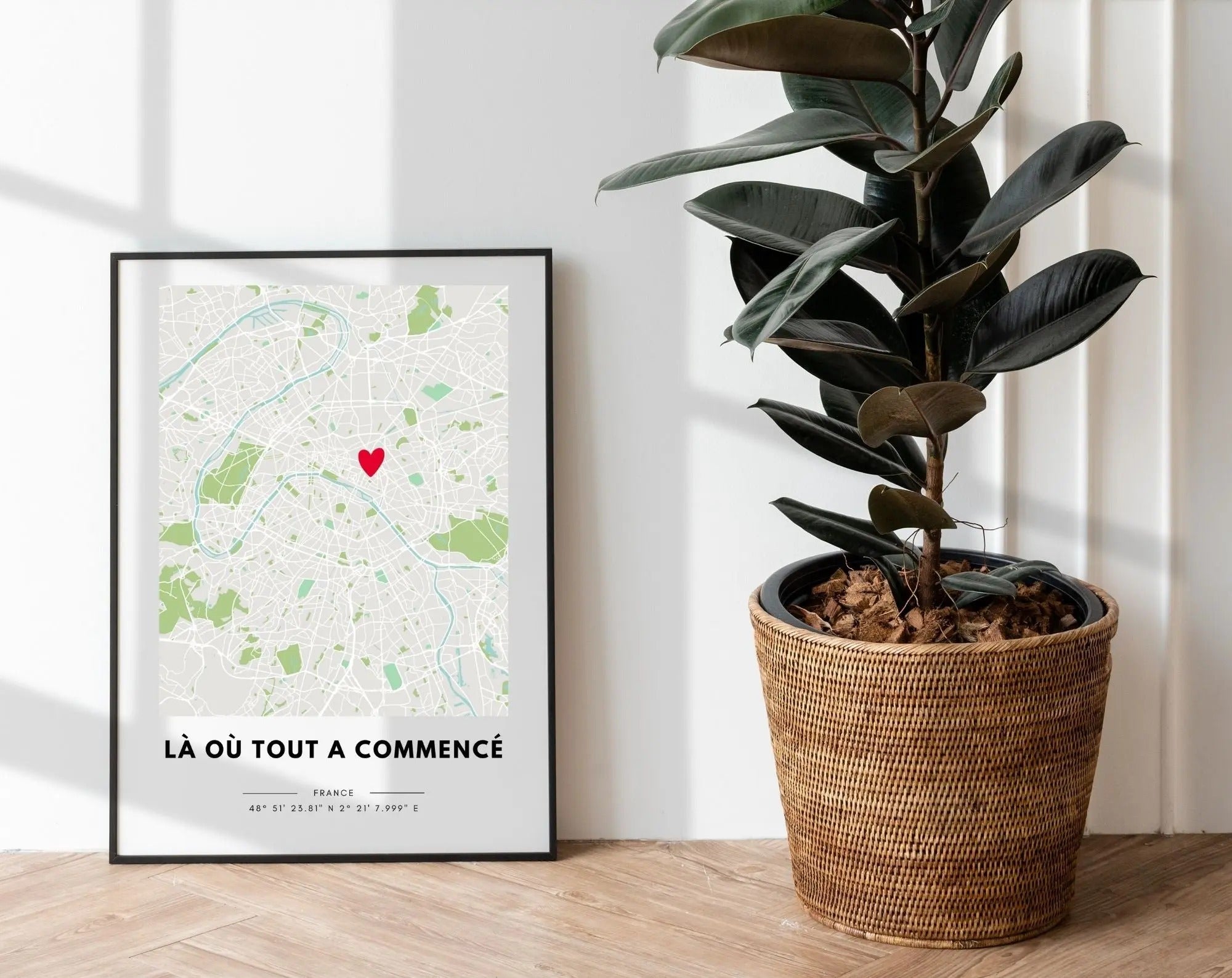 Affiche personnalisée « Là où tout a commencé » – Carte de ville + date