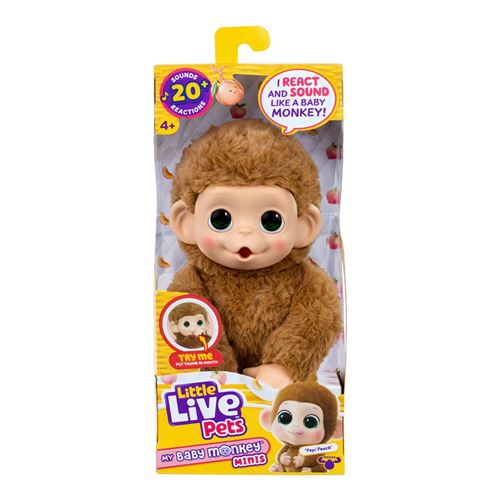 Animal en peluche Little Live Pets Mon Bébé Singe Mini Caramel