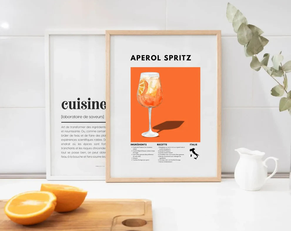 Affiche Aperol Spritz – Recette de cocktail à imprimer - FLTM