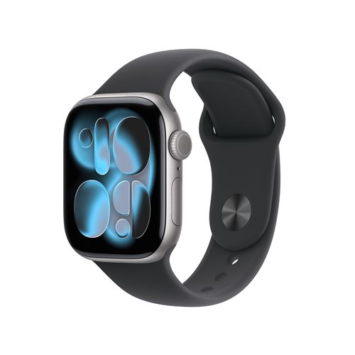Apple Watch Series 11 GPS 42mm Boitier en Aluminium Gris Sidéral avec Bracelet Sport Noir S/M