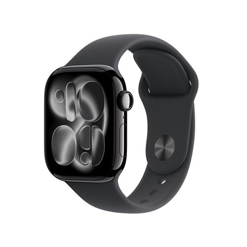 Apple Watch Series 11 GPS 42mm Boitier en Aluminium Noir de Jais avec Bracelet Sport Noir - M/L