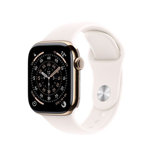Apple Watch Series 11 GPS + Cellular 46mm Boitier en Titane Or avec Bracelet Sport Rose Tendre M/L