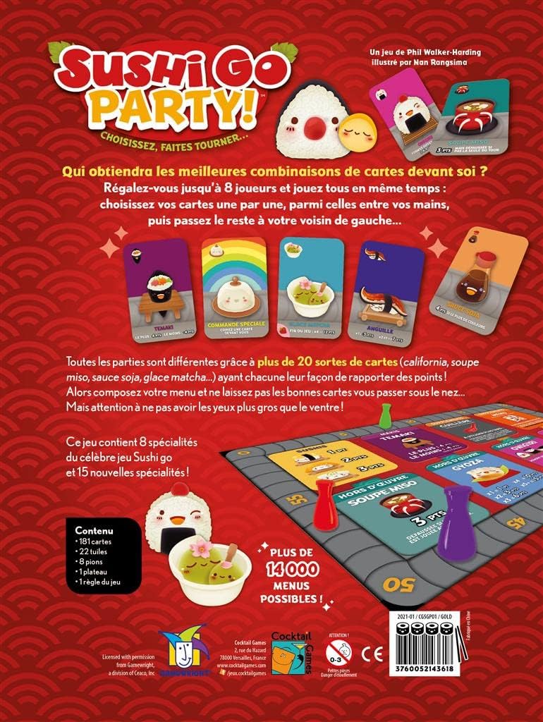Sushi Go Party! : le jeu de cartes stratégique et amusant