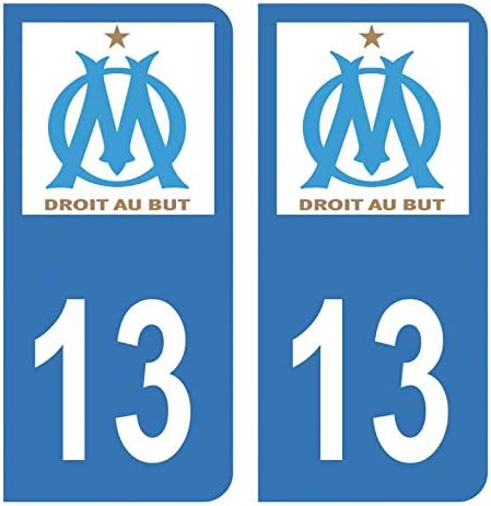 Autocollant / Sticker plaque d’immatriculation voiture OM Olympique de Marseille