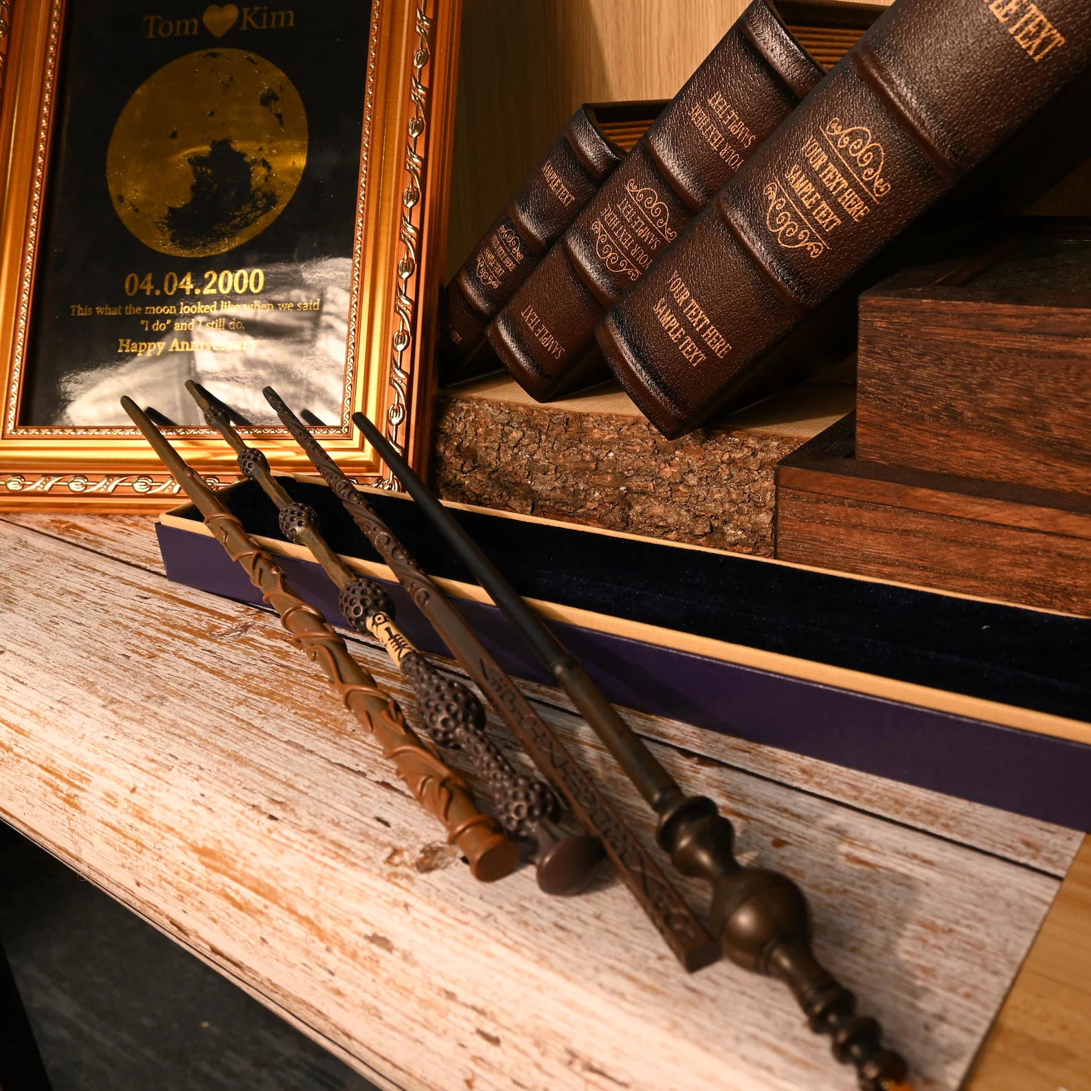 Baguette de sorcier personnalisée avec boîte - 30 styles au choix