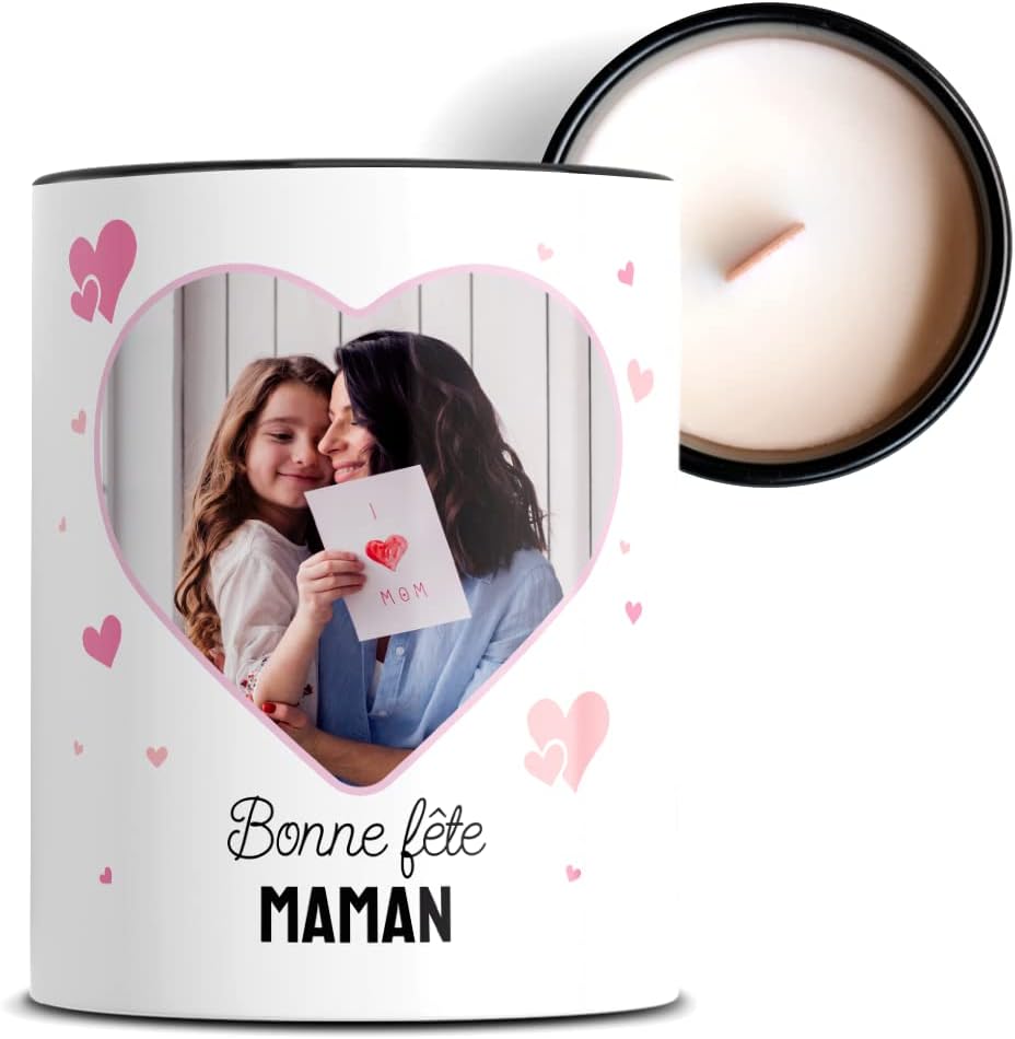 Bougie parfumée personnalisée avec photo et texte L'épicerie Chérie