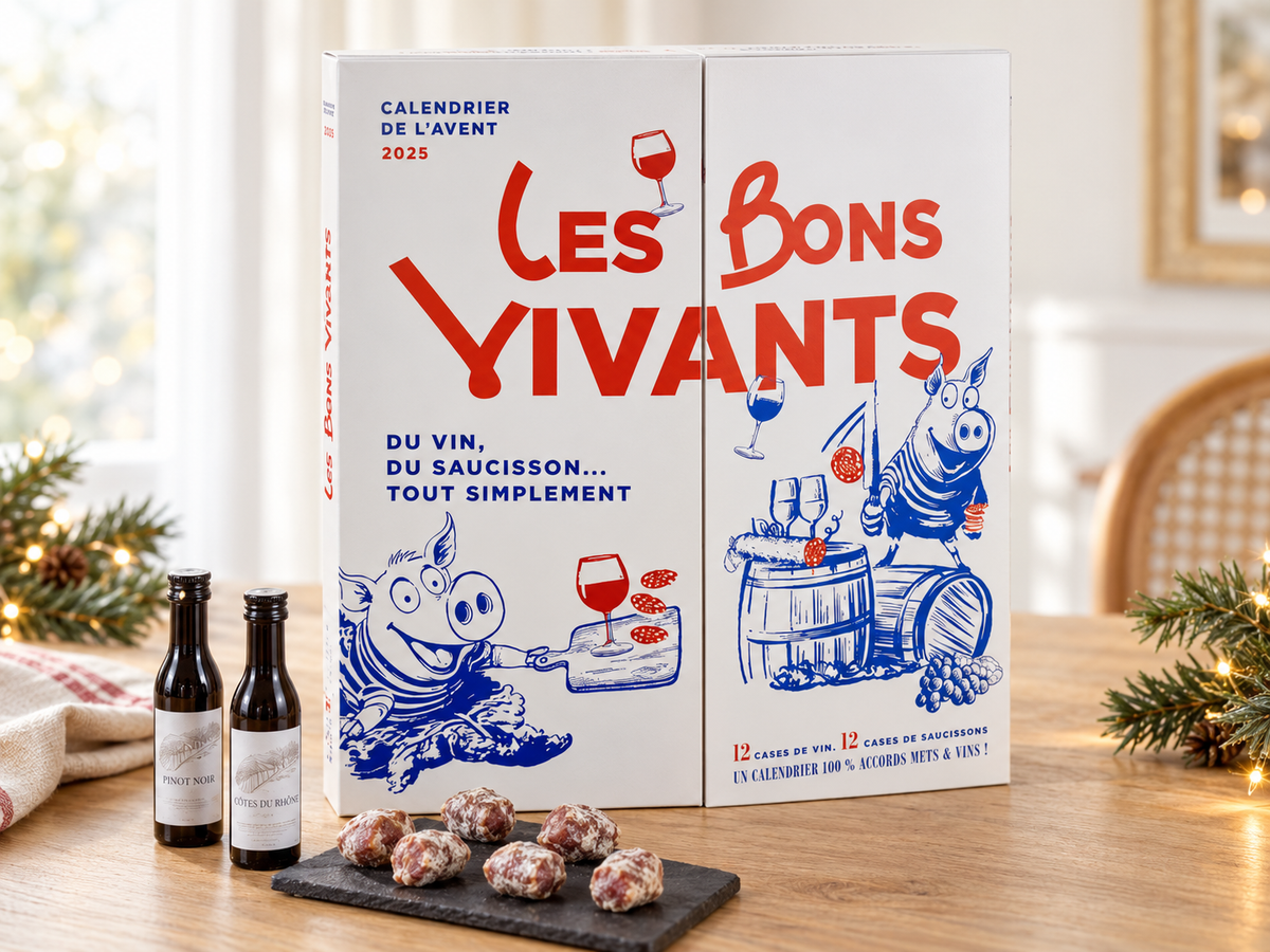 Calendrier de l'Avent Saucisson et Vin Les Bons Vivants 2026