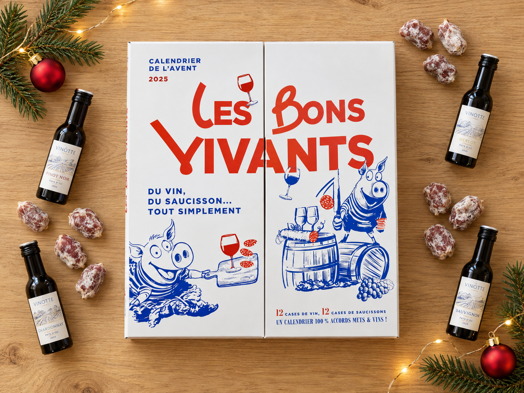 Calendrier de l'Avent Saucisson et Vin Les Bons Vivants 2026