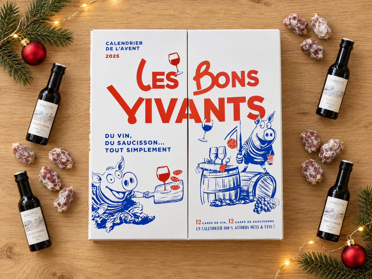 Calendrier de l'Avent Saucisson et Vin Les Bons Vivants 2026