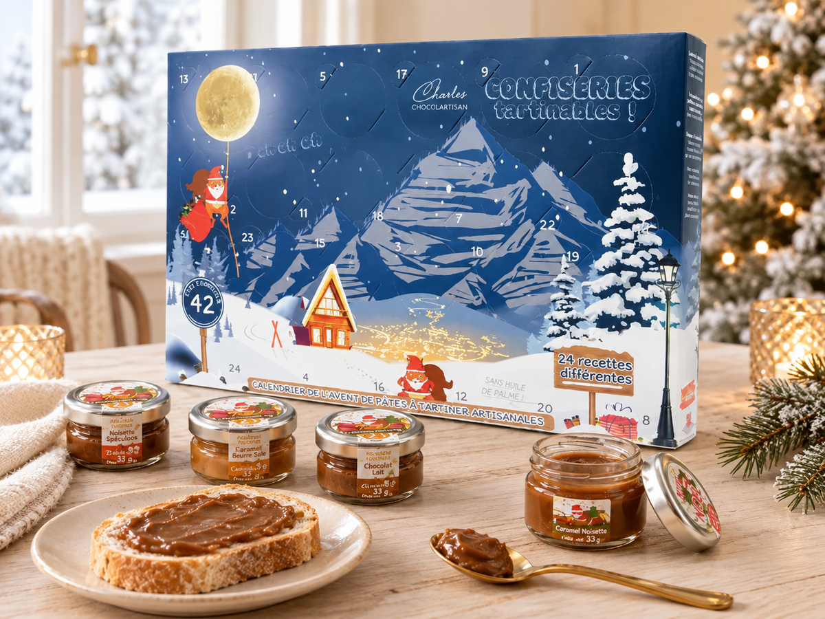 Calendrier de l'Avent Pâte à Tartiner Maître Artisan Chocolatier 2026 Charles Chocolartisan