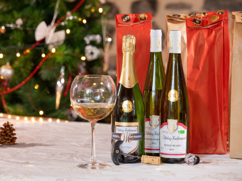 Calendrier de l'Avent vins d'Alsace 12 bouteilles